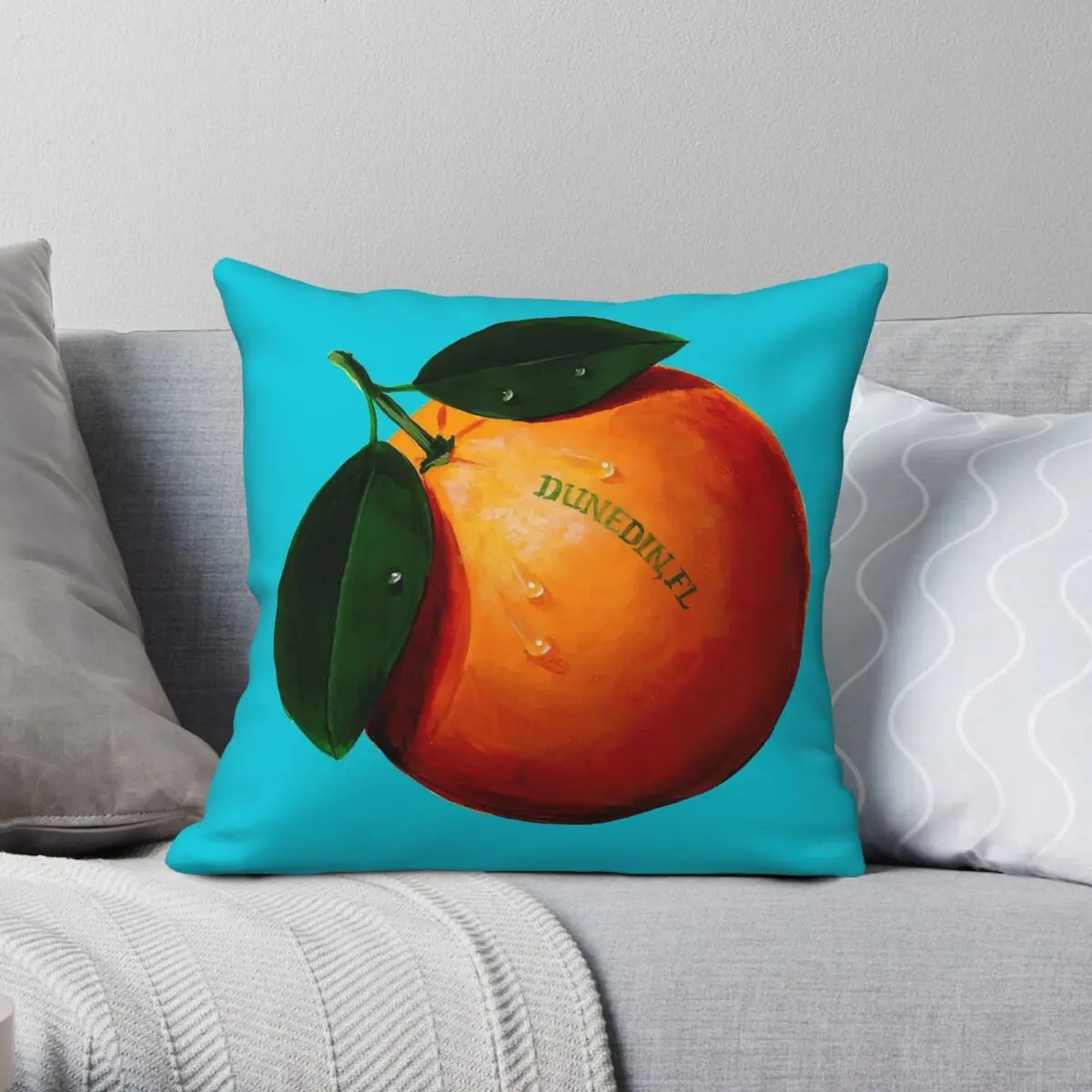 Steve Spathelf Dunedin Florida Orange Square Pillowcase Polyester Linen Velvet Creative Zip Decor Pillow Case Home Cushion Cover