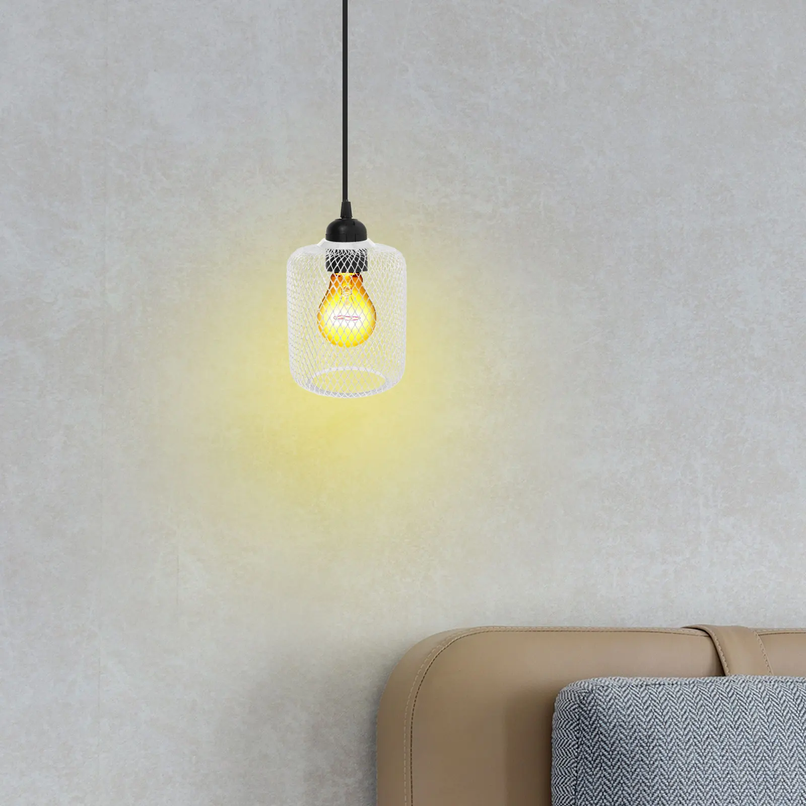 

Iron Wire Hollow Out Lampshade for Ceiling Pendant Light Modern Living Room Dining Bedroom Decor Large Light Cover