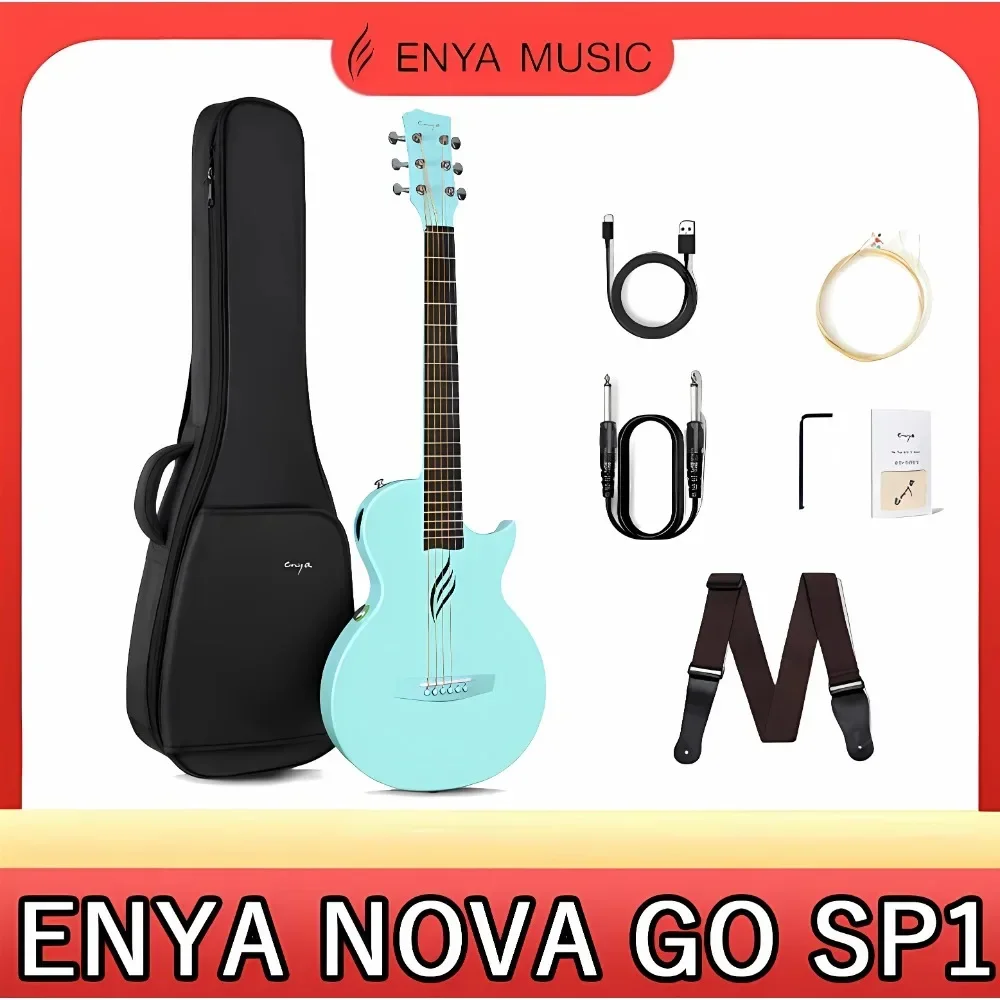 Enya NOVA GO SP1 Electric Guitar  35 Inch Smart Carbon Fiber Acousticwith Pickup, Case, Strap, Cable Travel Guitarra Violin