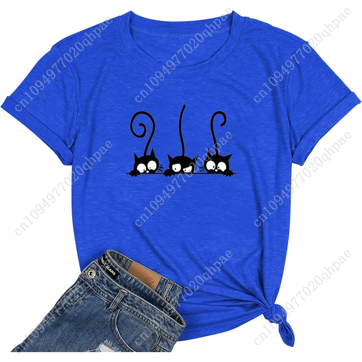 NIUBIA المرأة تي شيرت الصيف بلايز بسيطة القلب الجرافيك قمصان أقوال قصيرة الأكمام عطلة بلوزة غير رسمية شاكرة المحملة #6