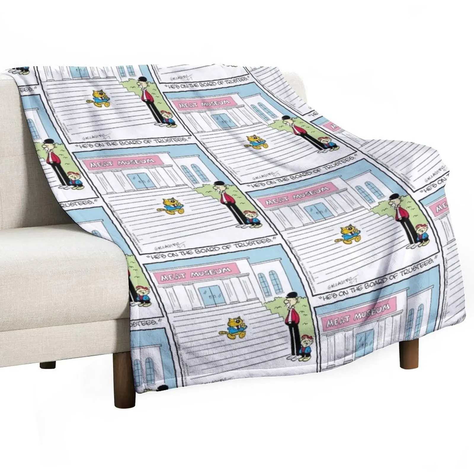 Heathcliff Meat Museum Comic Strip Throw Blanket Sofa Fluffys Large Summer Beddings Blankets