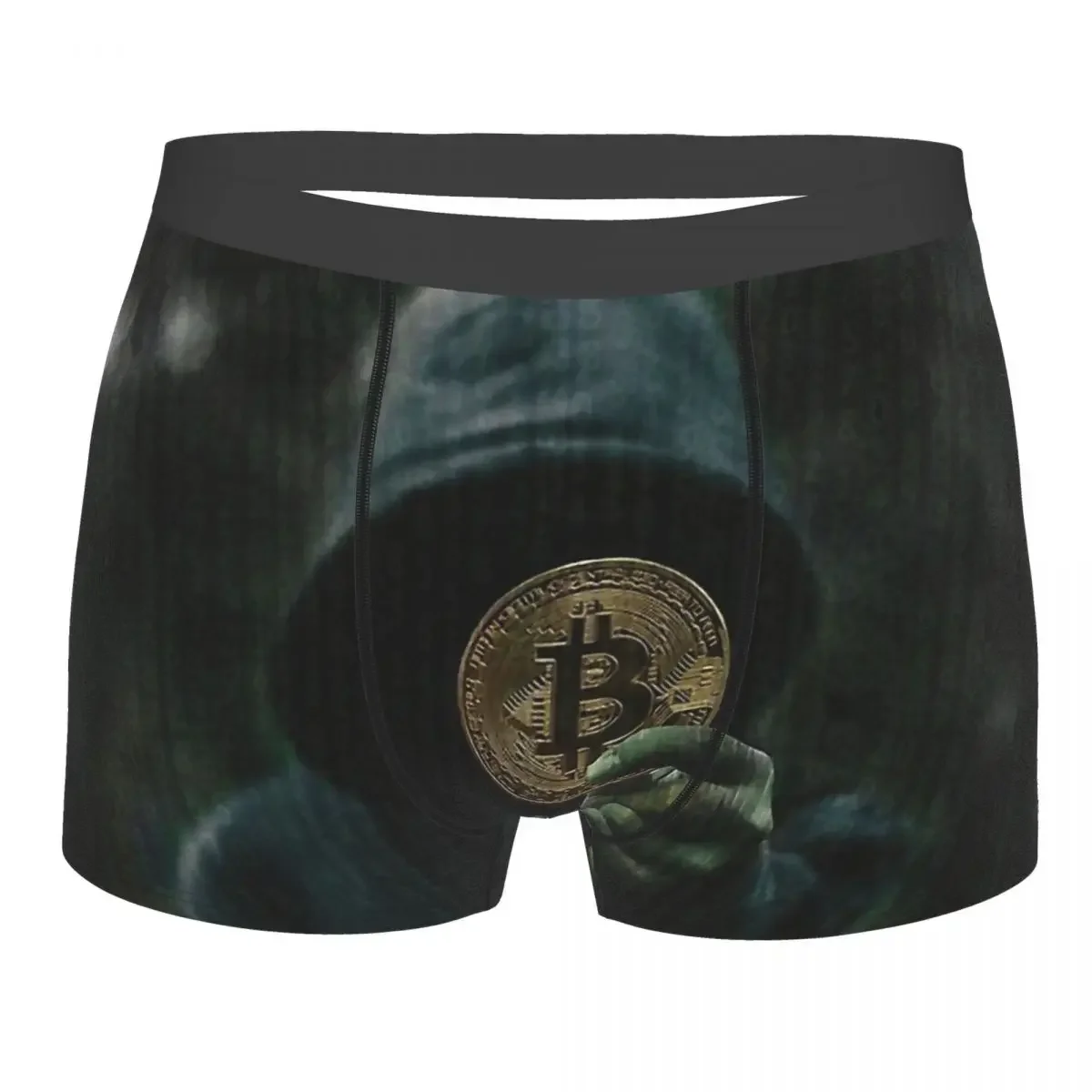 Bitcoin Cryptocurrency Miners Meme Anonymous Holder Underpants Homme Panties Men's Underwear Print Shorts Boxer Briefs