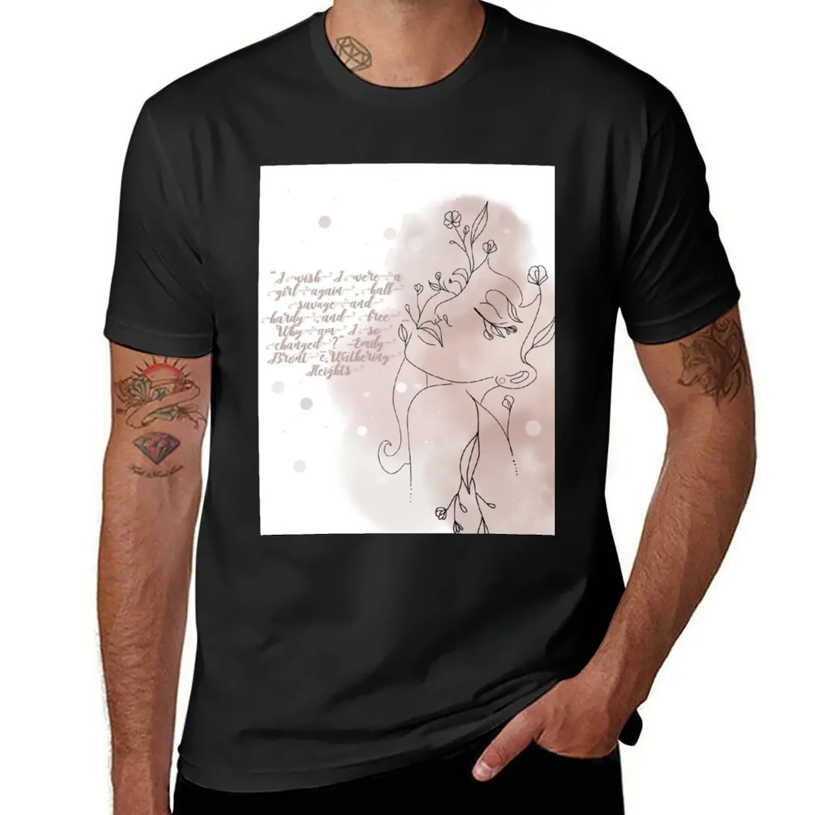 Emily Bronte Wuthering Heights Quote T-Shirt vintage blacks mens clothes