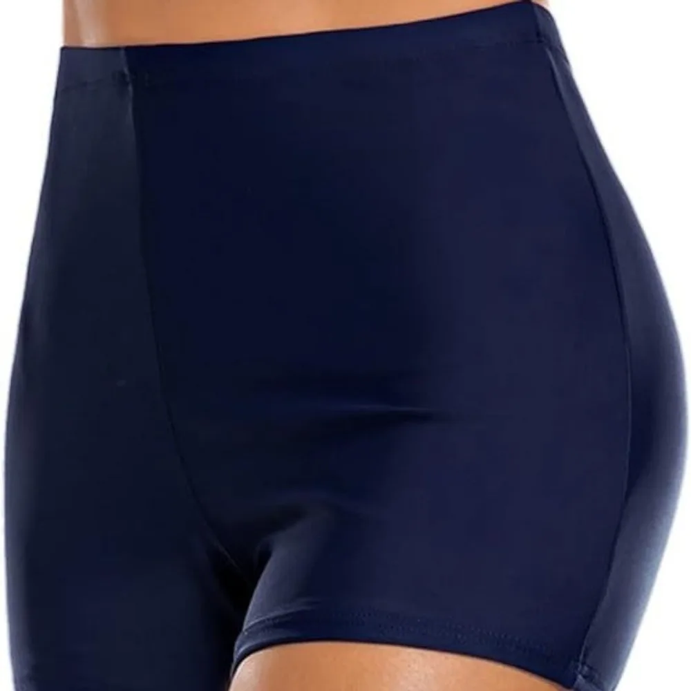 Damskie szorty kąpielowe z wysokim stanem, szorty typu boyshort, dół od bikini, szorty tankini, stroje kąpielowe, konserwatywne stroje, moda letnia
