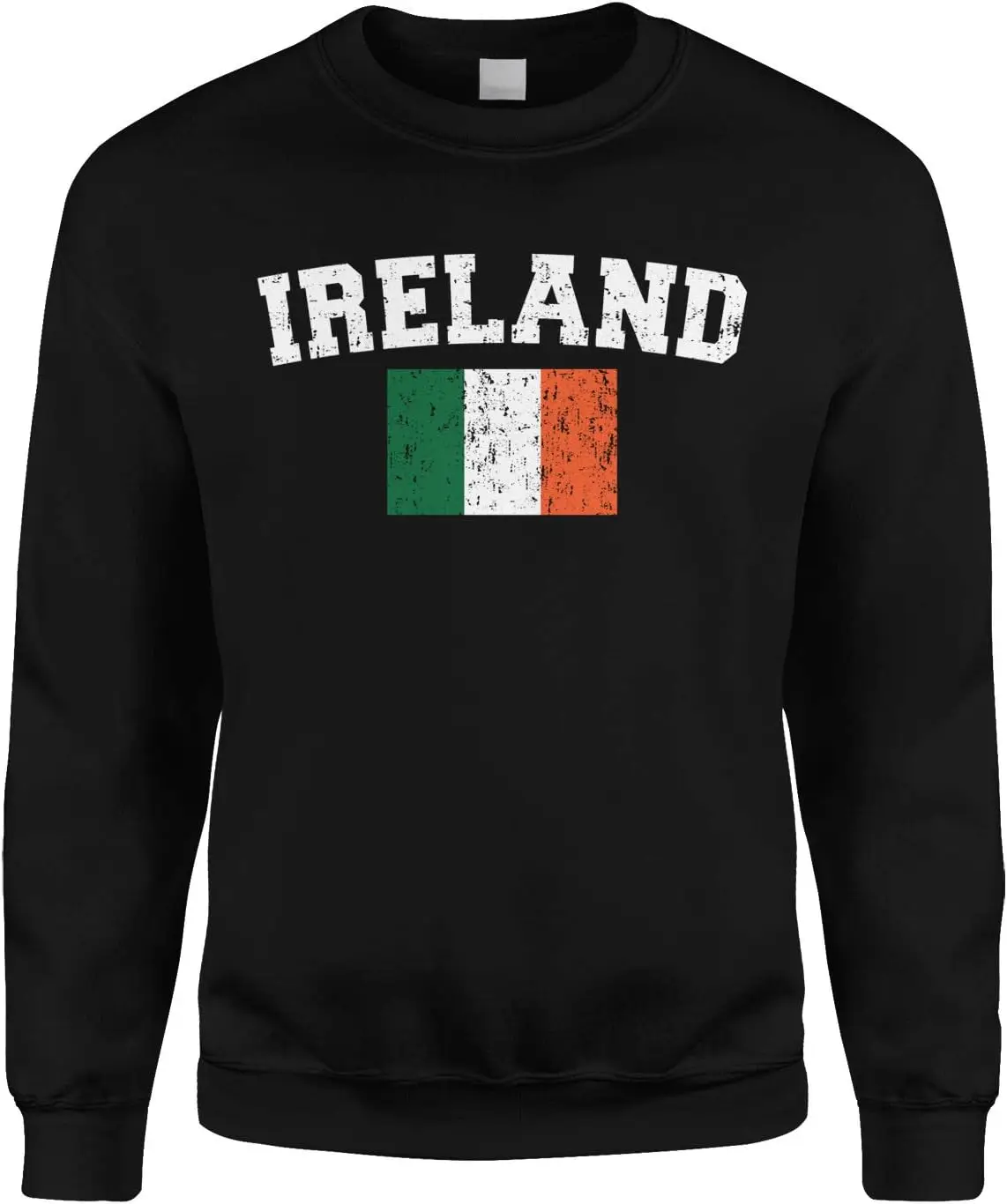 

Cybertela Faded Distressed Irish Ireland Flag Crewneck Sweatshirt