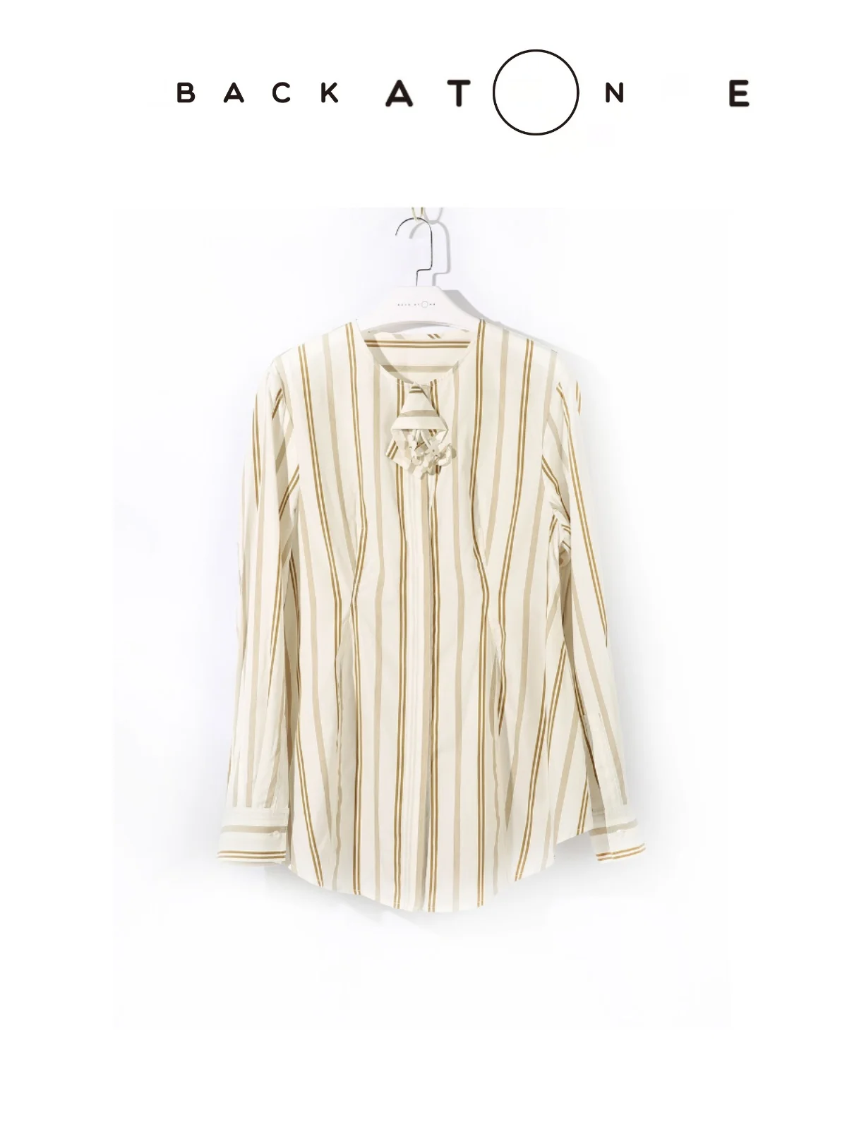 

Рубашка Tang Kaling "Blooming Heart" с отстегивающимся воротником, в полоску, B3SSC67K, для повседневной носки, с длинными рукавами, из смесового хлопка