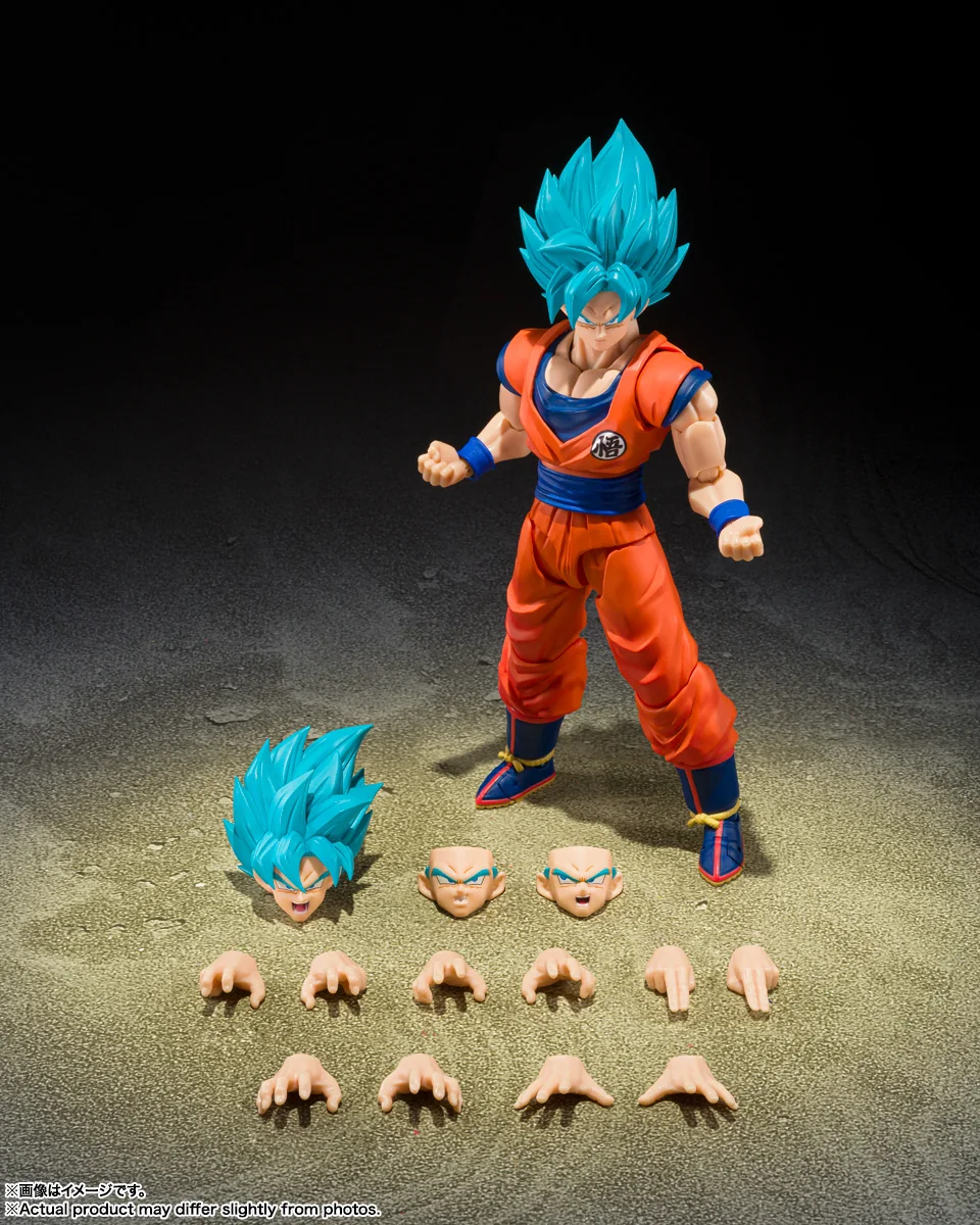 In stock BANDAI S.H.Figuarts SHF Dragon Ball Super Super Saiyan God SON GOKU-BLUE POWER TRANSCENDING LIMITS Action Figure toys view 2
