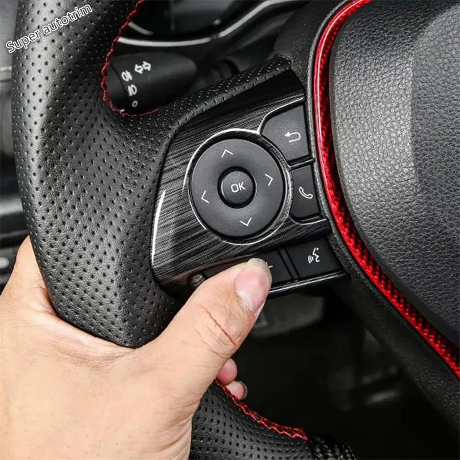 Auto Accessories Black Brushed Inner Door Armrest Window Lift Button Cover Trim Fit For TOYOTA RAV4 RAV 4 XA50 2019 - 2024 ABS