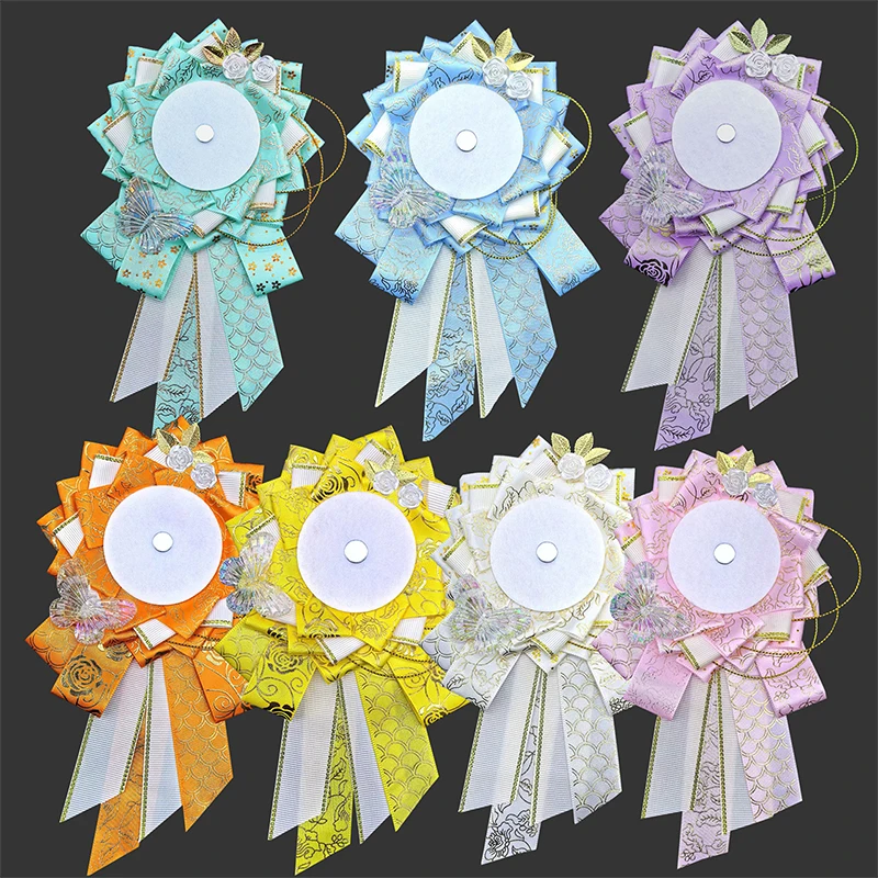 1Pcs Ribbon Cosplay Ita Bags Rosette Protection Flower Pin Holder Badge Base Accessoriesray Itabag Decor