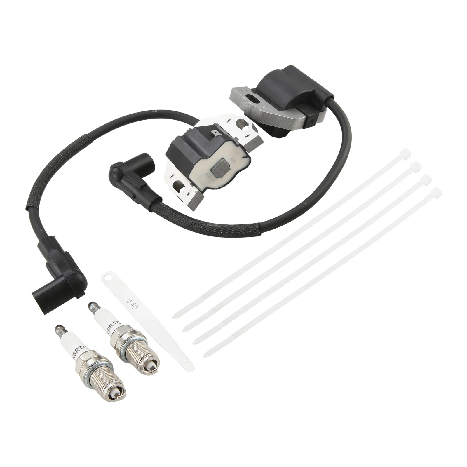 2Pcs Ignition Coil 21171-0743 and Spark Plug Kit for Kawasaki FR541V FR600V FR651V FR691V FR730V FX921V FS481V Engine 21171-7042