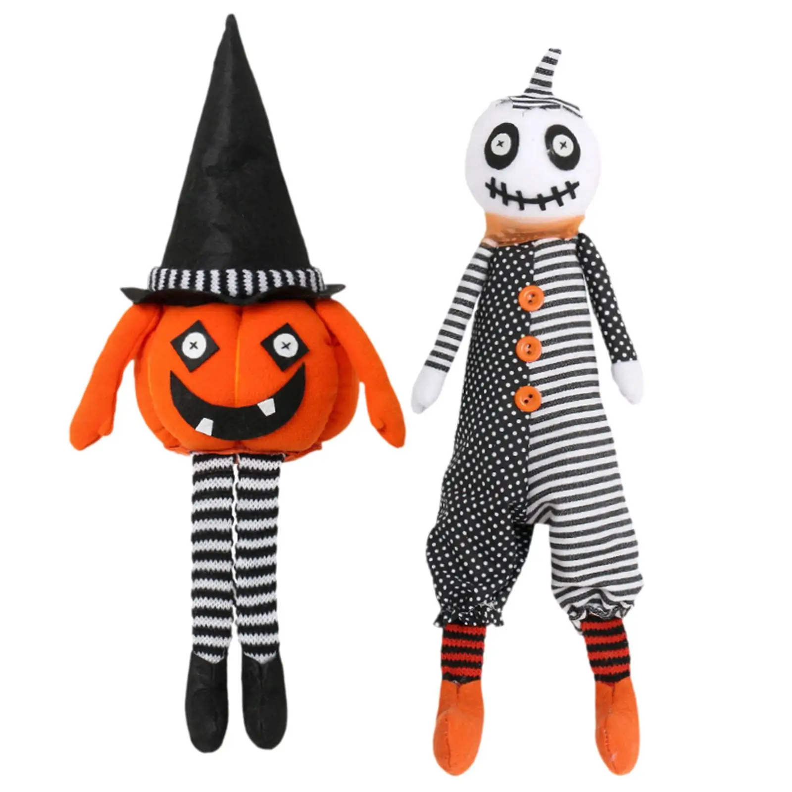 Halloween Pumpkin Specter Plush Doll Portable Convenient Stuffed Doll for Bookshelf Indoor and Outdoor Desktop Bedroom Party