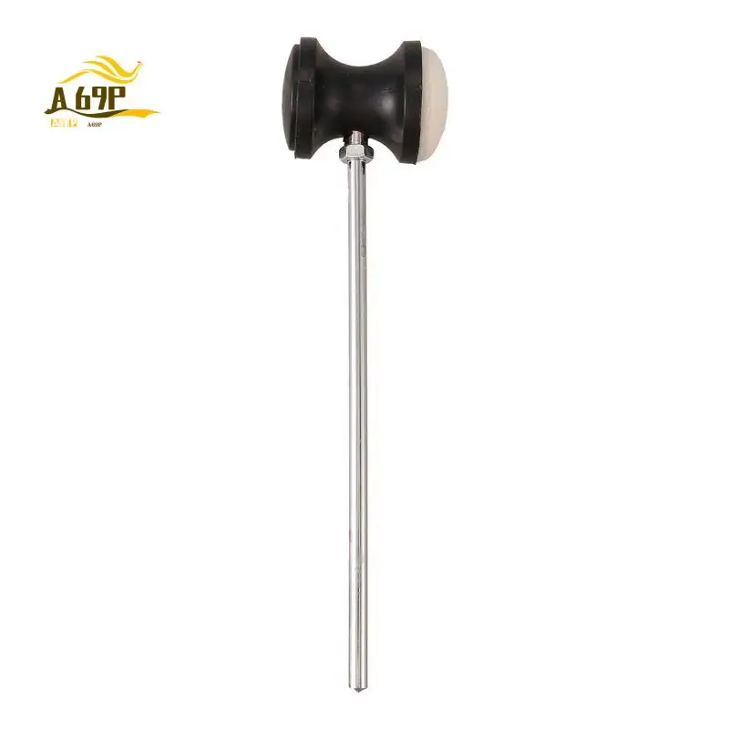 A69P-Stainless Steel & Felt Shaft Black Drum Pedal Bass Drum Beater Instrument Accessory Part