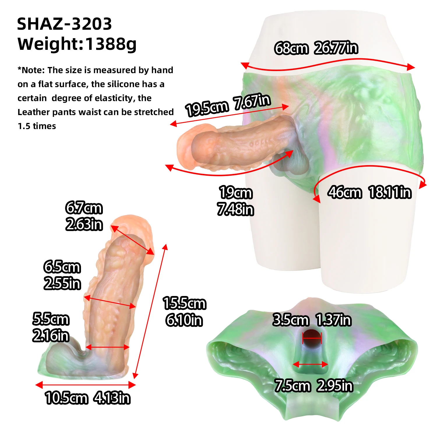 SHAZ consolador con ventosas monstruo pene manga pantalones usable hueco pene vaina extensor juguetes sexuales para hombres Cosplay condón reutilizable