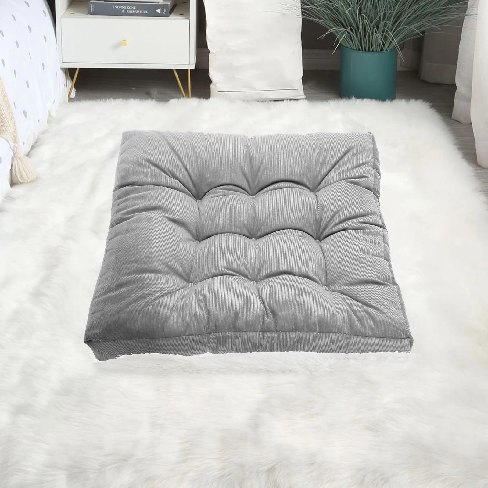 Floor Pillow for Adults Kids 22inch Large Square Floor Cushion Soft Comfortable Floor Pillow Cushions Decorative Gray Floor