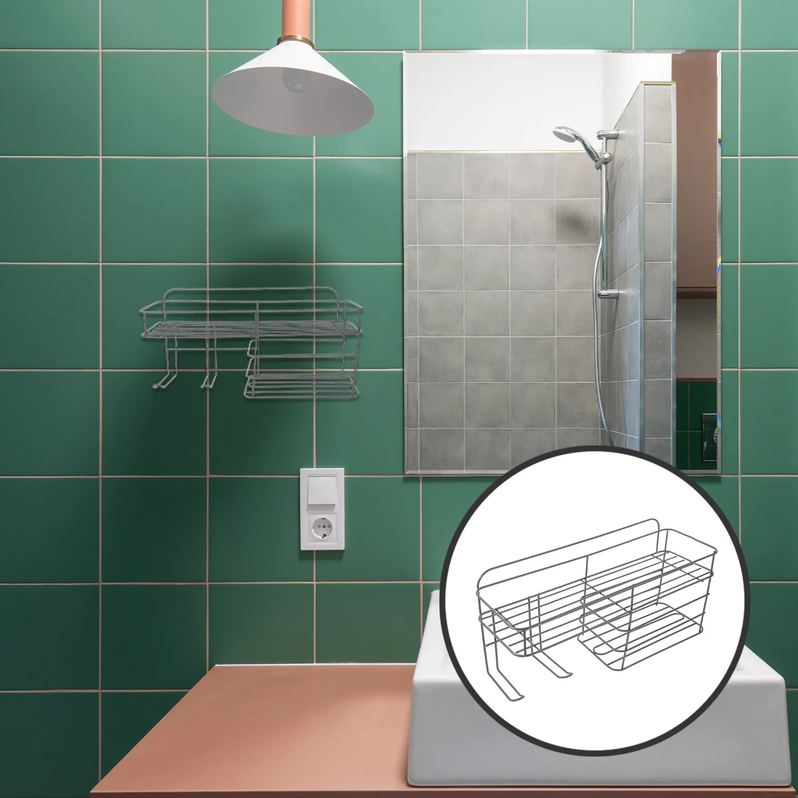

Wall Mount Hair Dryer Holder Carbon Steel Hair Tool Organizer for Bathroom Styling Tools Storage No Drill Installation Modern