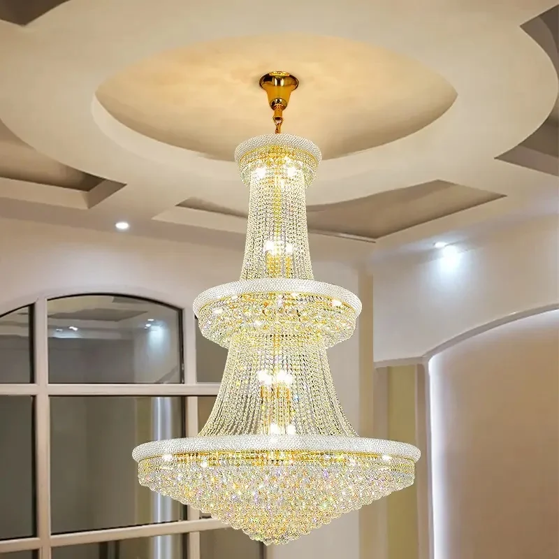 Modern Decorative Luxury 3 Tiers Crystal Empire Chandelier