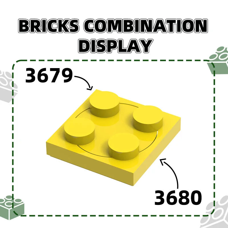قوالب بناء قرصية دوارة Wange3679 ، قطع تقنية ، متوافقة مع الطوب ، لعبة أطفال ، صندوق هدايا التجميع ، 2 × 2 ، ، ، من من من أجل الكثير #3