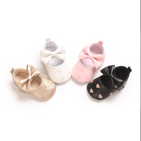 Baby Girls Soft Sole Bowknot Princess Wedding Dress Mary Jane Flats Prewalker Newborn Light Baby Sneaker Shoes