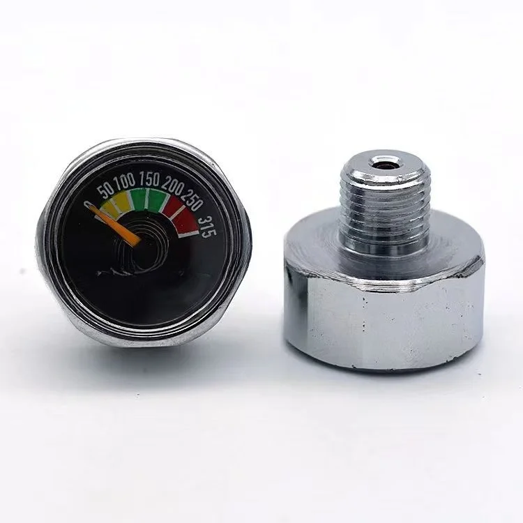 M10x1.0 Thread 25mm Electroplated Diving Pressure Gauge Constant Pressure Air Meter Pneumatic Measuring Instrument