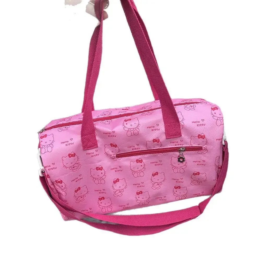 حقيبة أمتعة محمولة قابلة للطي حقيبة سفر مرحبا كيتي مقاومة للماء الكرتون سعة كبيرة حقيبة تخزين السفر حقائب للمرأة