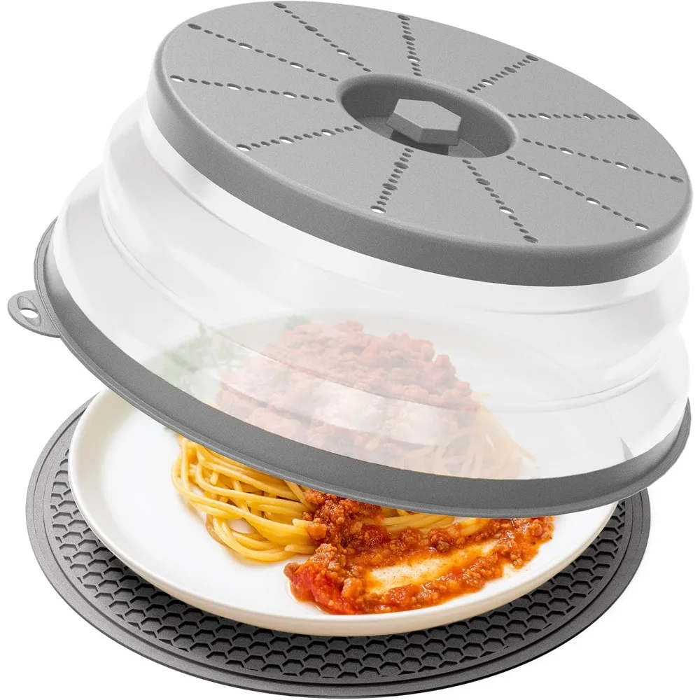 

Защитная крышка от брызг для микроволновой печи, вентилируемая складная защита от брызг, многоразовая крышка для приготовления еды, кухонные инструменты