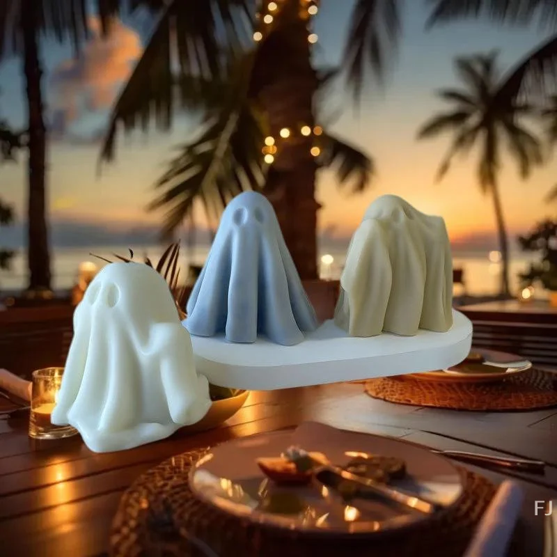 [YU] molde de vela fantasma DIY, vela de aromaterapia, molde de jabón hecho a mano de yeso, herramientas de fundición artesanal epoxi para decoración de Halloween