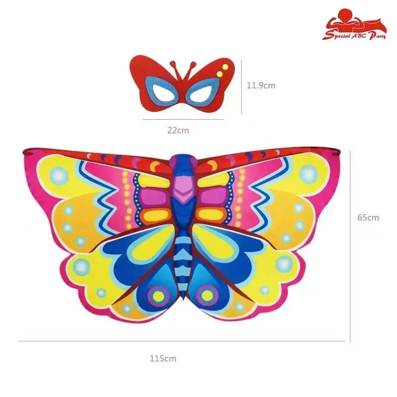 Ensemble de costumes de princesse papillon colorés pour enfants et filles, costumes de scène, bandeaux, jupes de lapin, 4 pièces