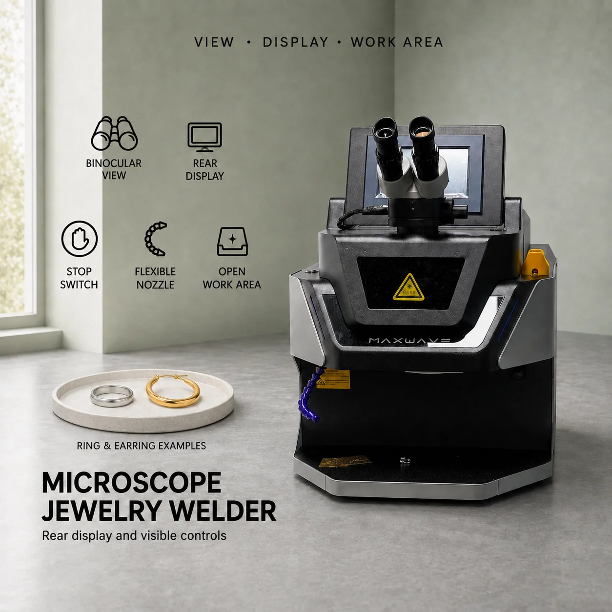 MAXWAVE 200W YAG Jewelry Laser Welder with CCD 10X Microscope for Gold and Silver Repair