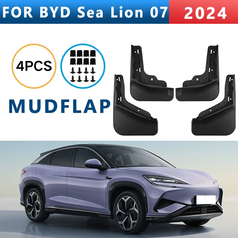 

Mud Flaps Fit for BYD Sea Lion 07 2024 Mudguards Tire Fenders Splash Proof Accessories Wheel Guards 4ps