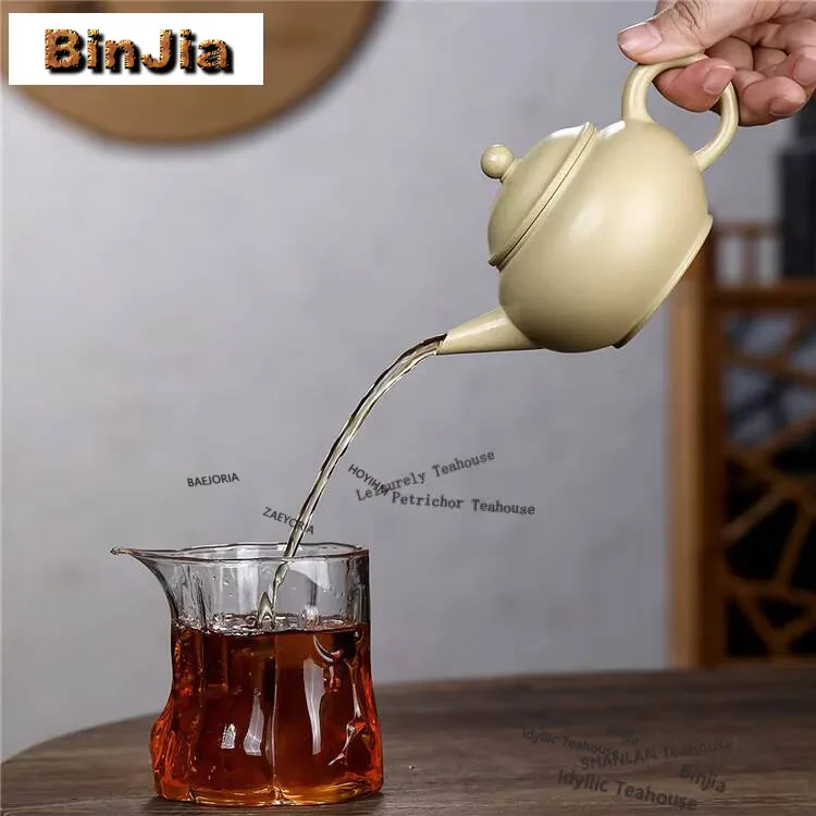 200ml Traditional Yixing Purple Clay Teapots Handmade Level Pot Raw Ore Motoyama Green Mud Kettle With Filter Zisha Tea Set Gift