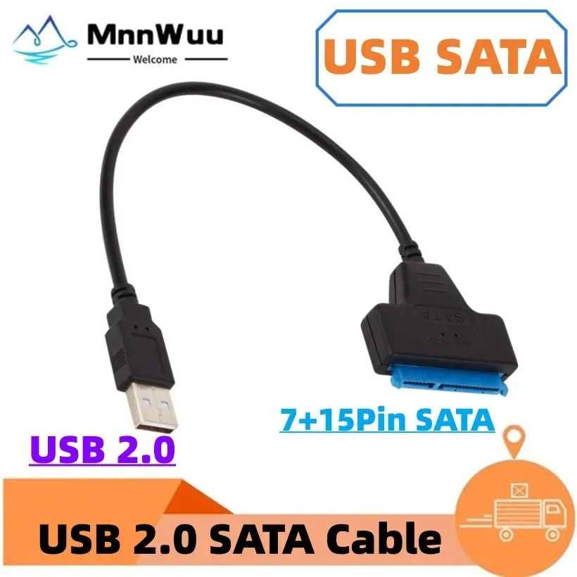 

MnnWuu USB 2.0 SATA Cable Sata To Usb Adapter Computer Connectors Usb Sata Adapter Cable Support 2.5 Inches SSD Hdd Hard Drive