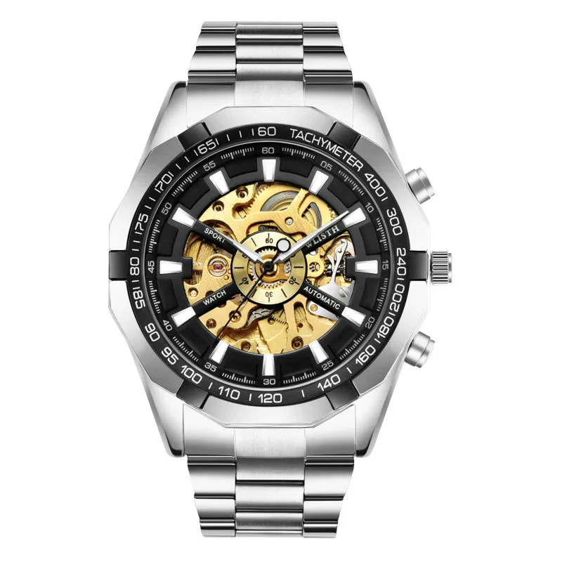

WLISTH Fully Automatic Mechanical Watch Waterproof Skeleton High-End Men's Watch Luminous Solid Steel Men's Watch ...