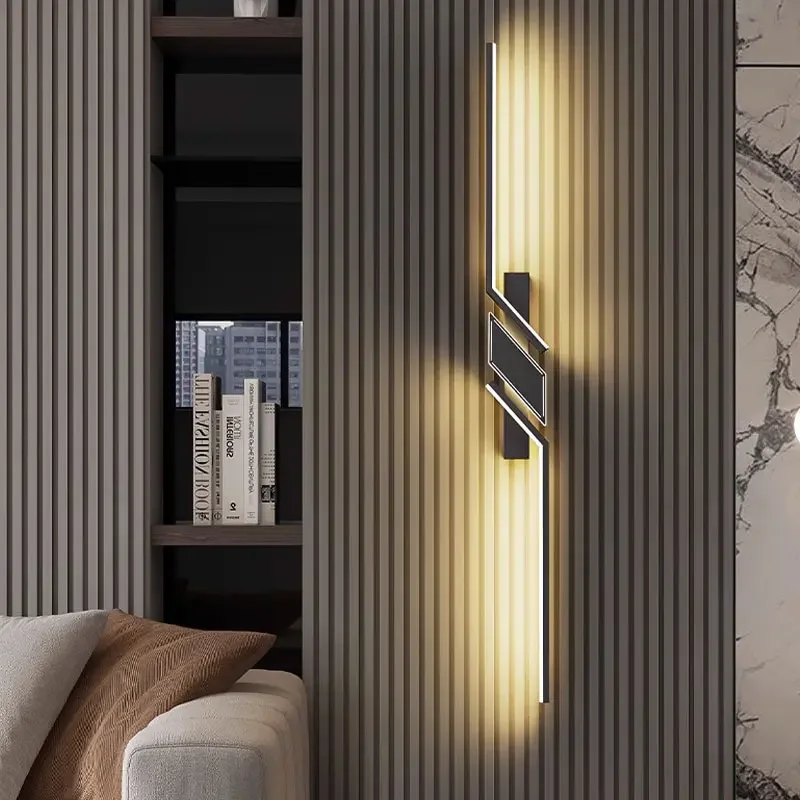 2024 New Modern Minimalist LED Wall Lamp Lights For Bedroom Bedside Living Room Grille Sofa Lobby TV Background Lighting Decora