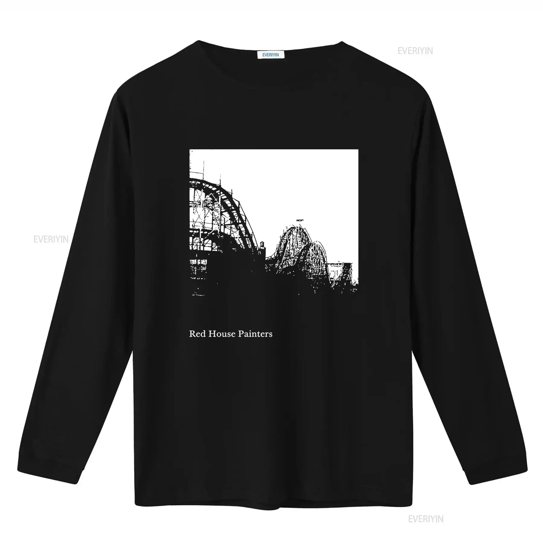 Red House Painters Roller Coaster Art T Shirt for Fans vintage Washed Breathable Unisex Versatile Comfortable streetwear