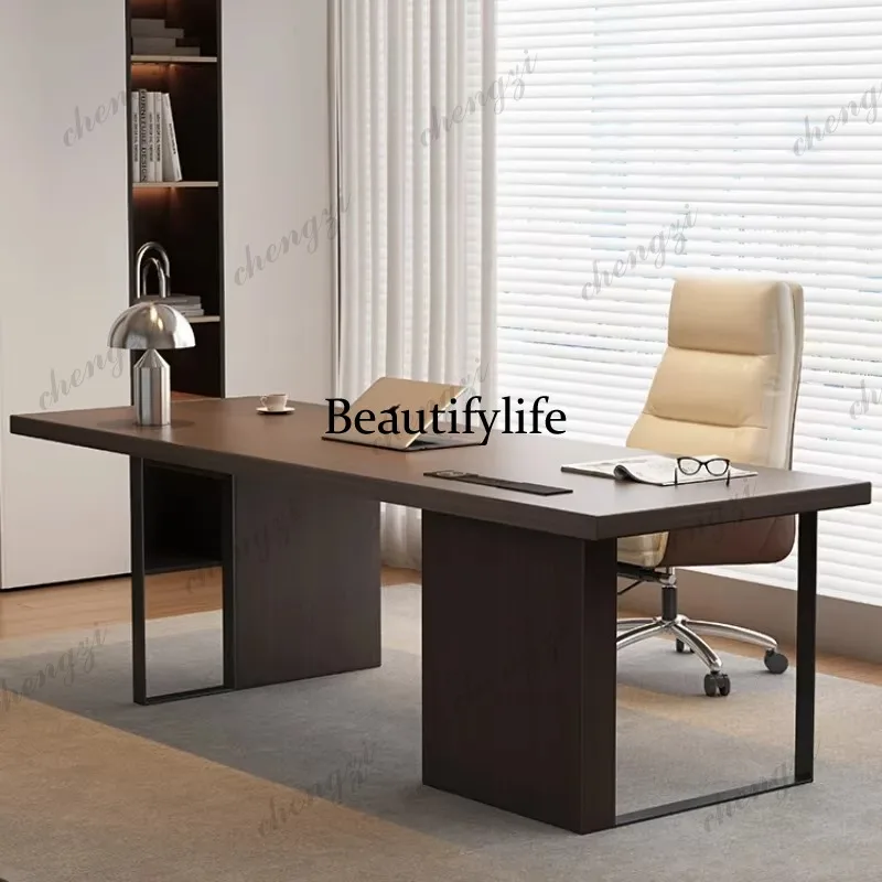 PPP Large Luxury Aesthetic Office Desk Organizer Wood Wooden Standing Computer Desk Organizer Reception Mesa Escritorio Furnitur