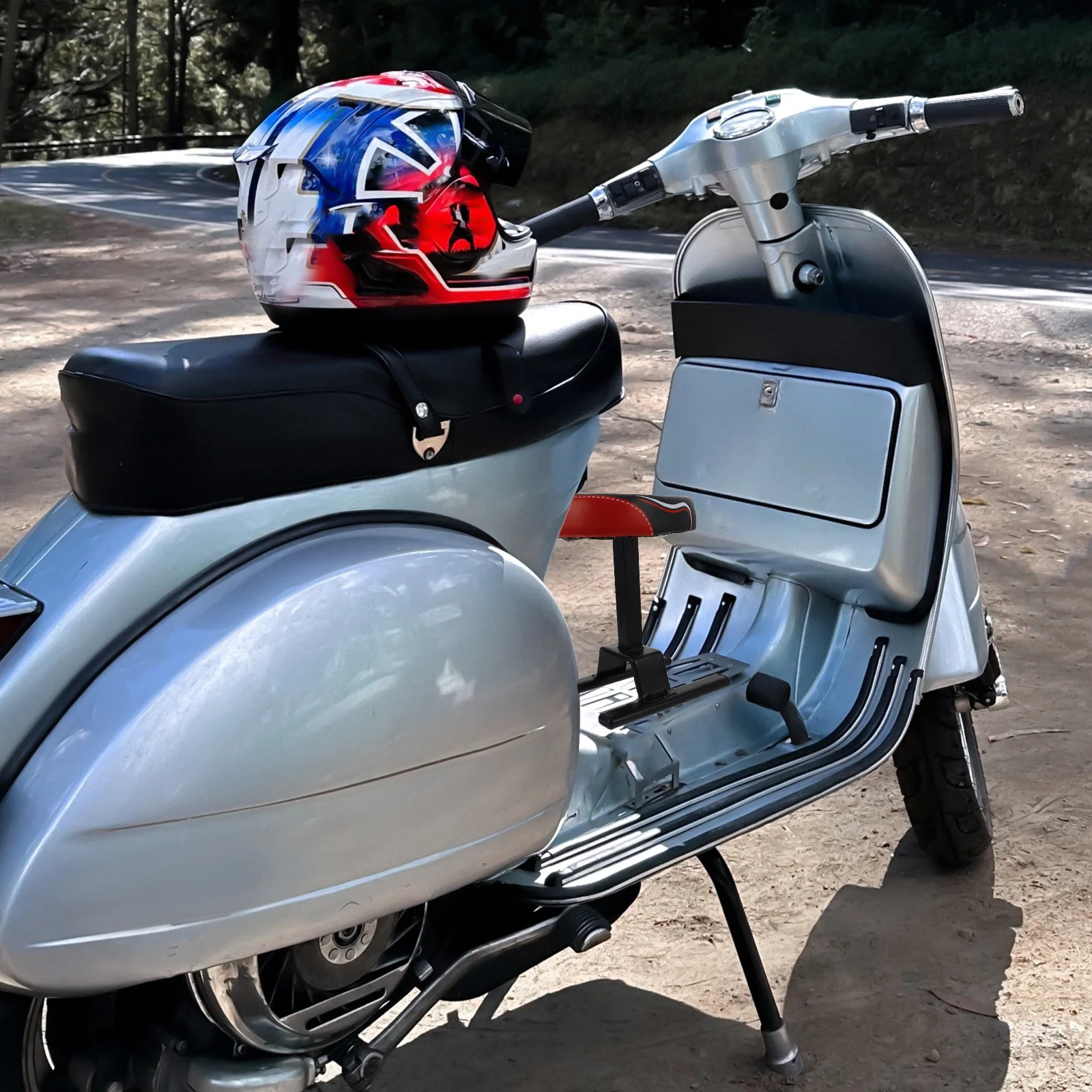 1 set di seggiolino per bambini universale per bici elettrica montata sul davanti, attacco per seduta anteriore, scooter sicuro e confortevole per bambini seduti