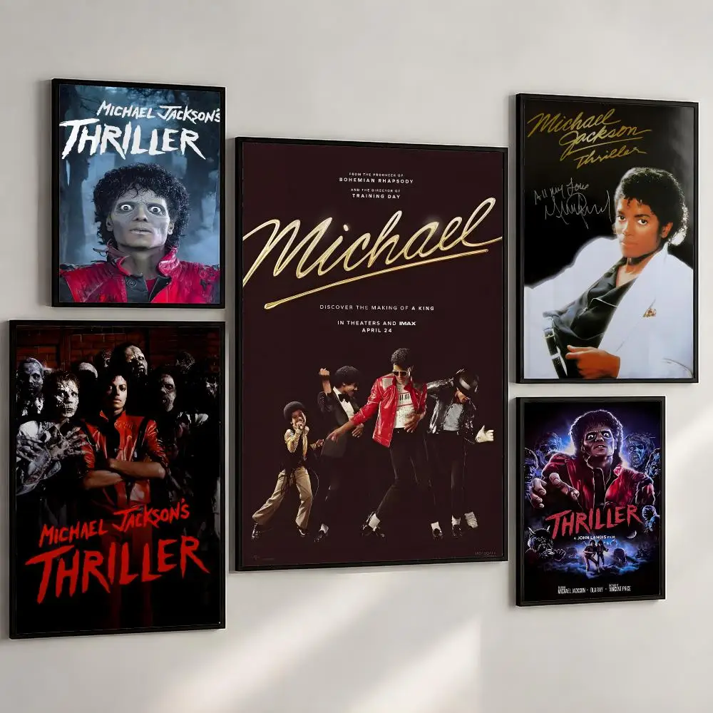 Singer Michael Jackson Thriller Bad Poster PP Wall Art Print Removable Water-Resistant Home Decor For Bedroom Apartment Gift