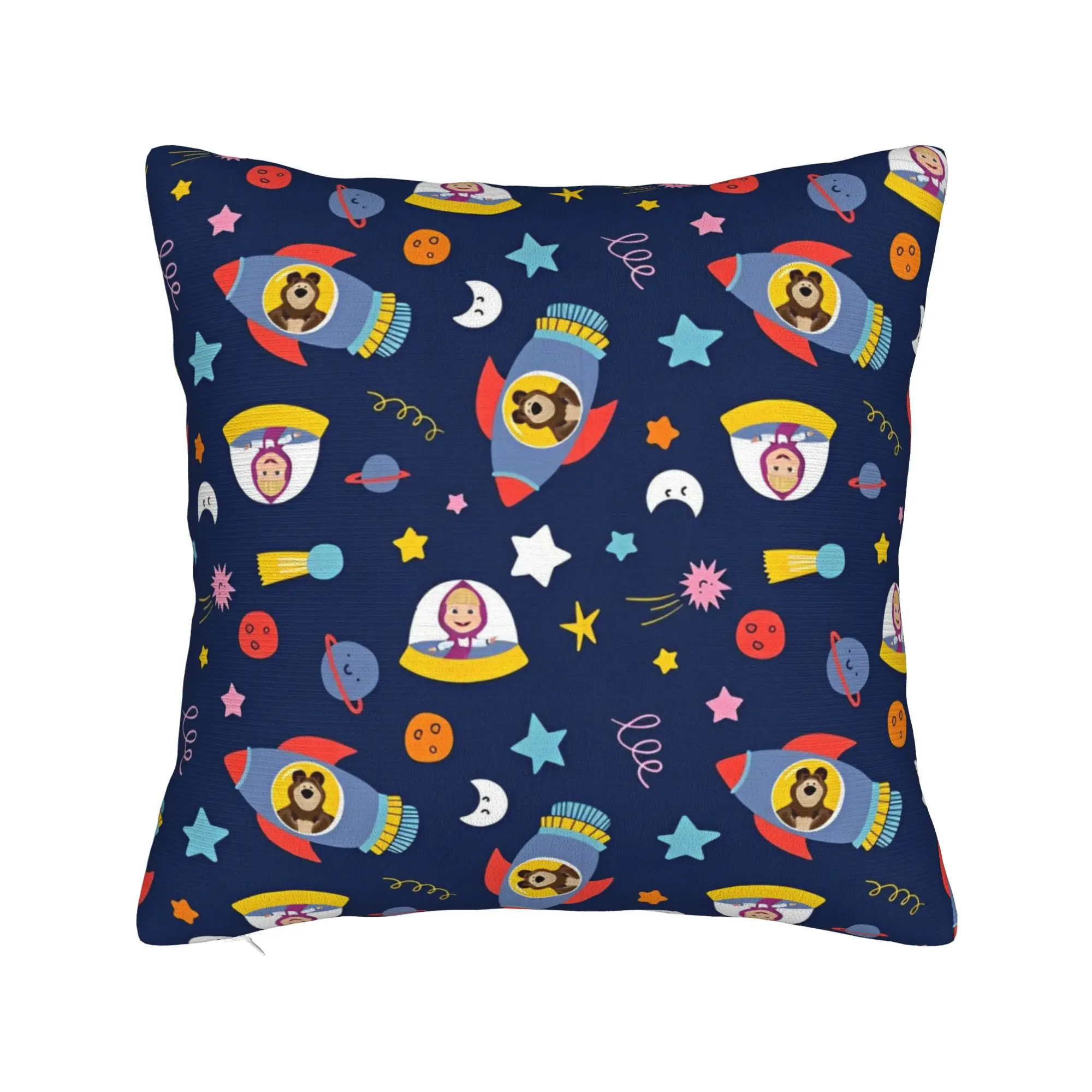 Cute Cartoon M-Masha and Bear  Pillowcase Double-sided Printing Fabric Cushion Cover Gift  Pillow Case Cover Home Square 45X45cm