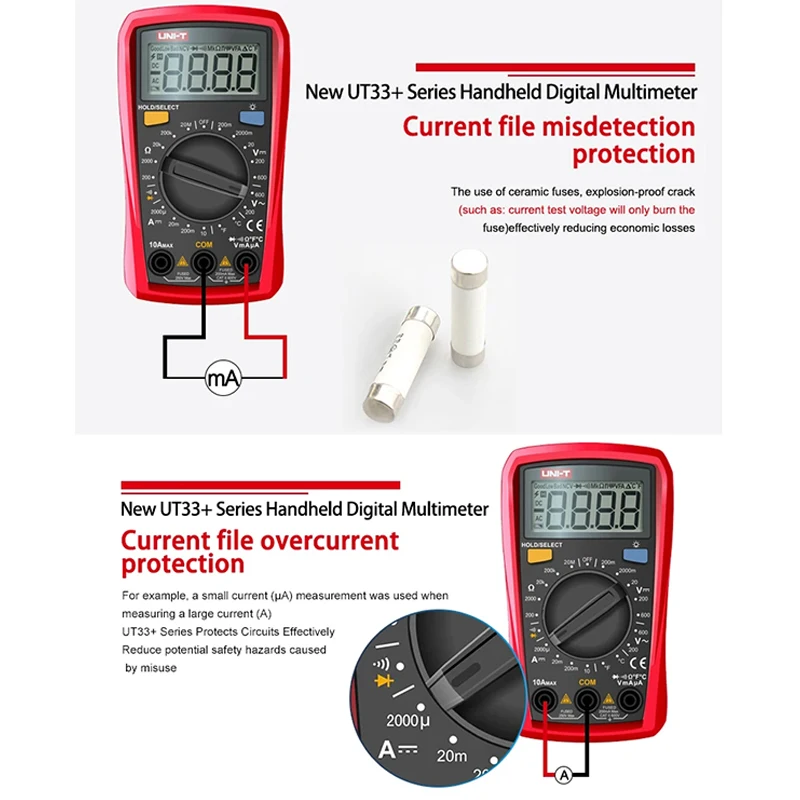 UNI-T UT61E + UT61D + UT61B + UT33A UT33B UT33C UT33D Plus المهنية الرقمية المتعددة صحيح RMS السيارات المتعدد