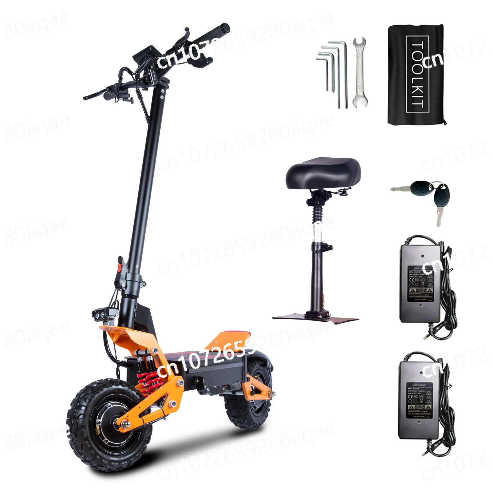 Large Battery Remote Scooter with Seat 11-inch Tires X5 6000W Dual Motor Eelectric Scooter in China Stock 60v 40ah