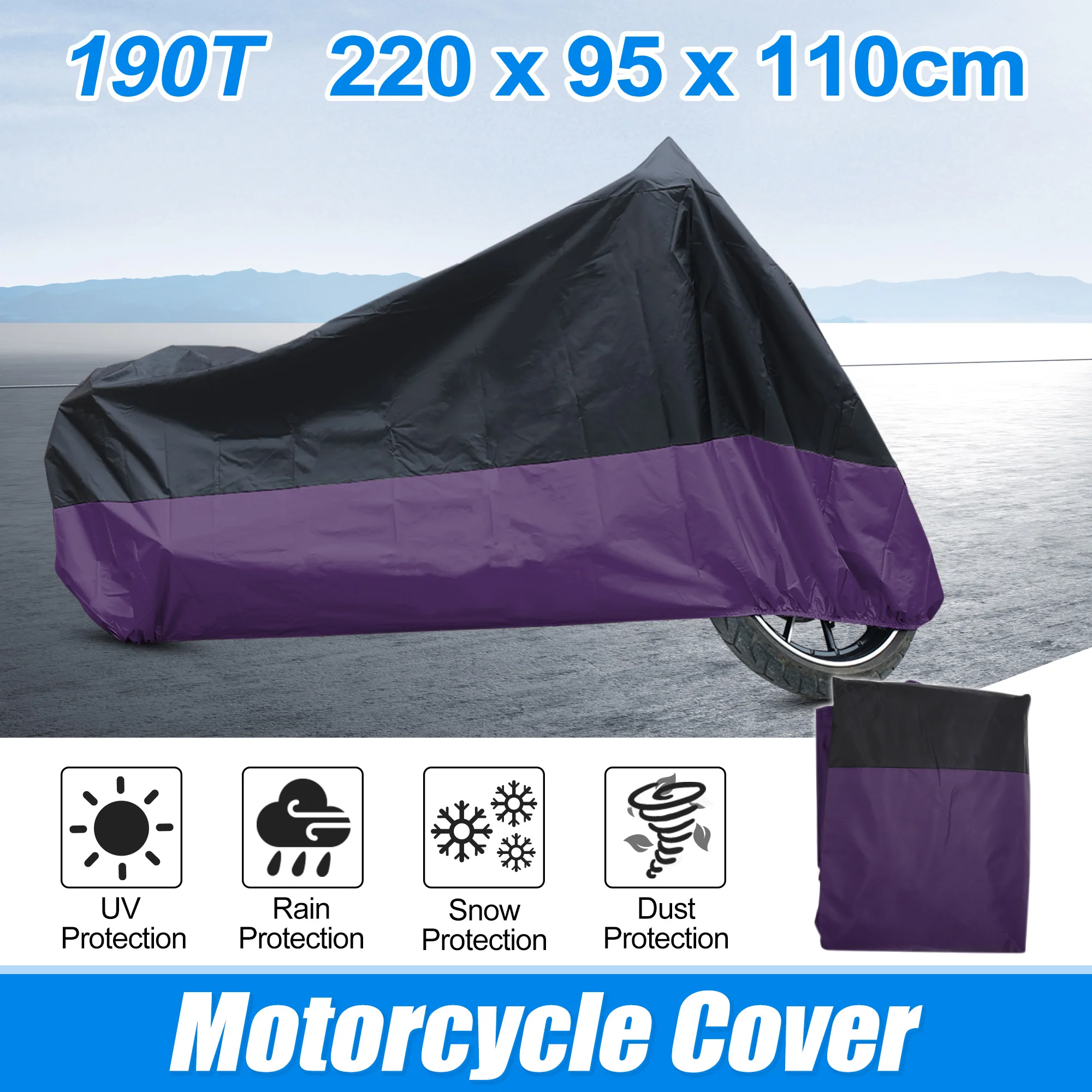 

X Autohaux L XL XXL XXXL Motorcycle Cover Motorbike Cover Universal All Season Waterproof Outdoor Rain Dust Sun Protection 180T