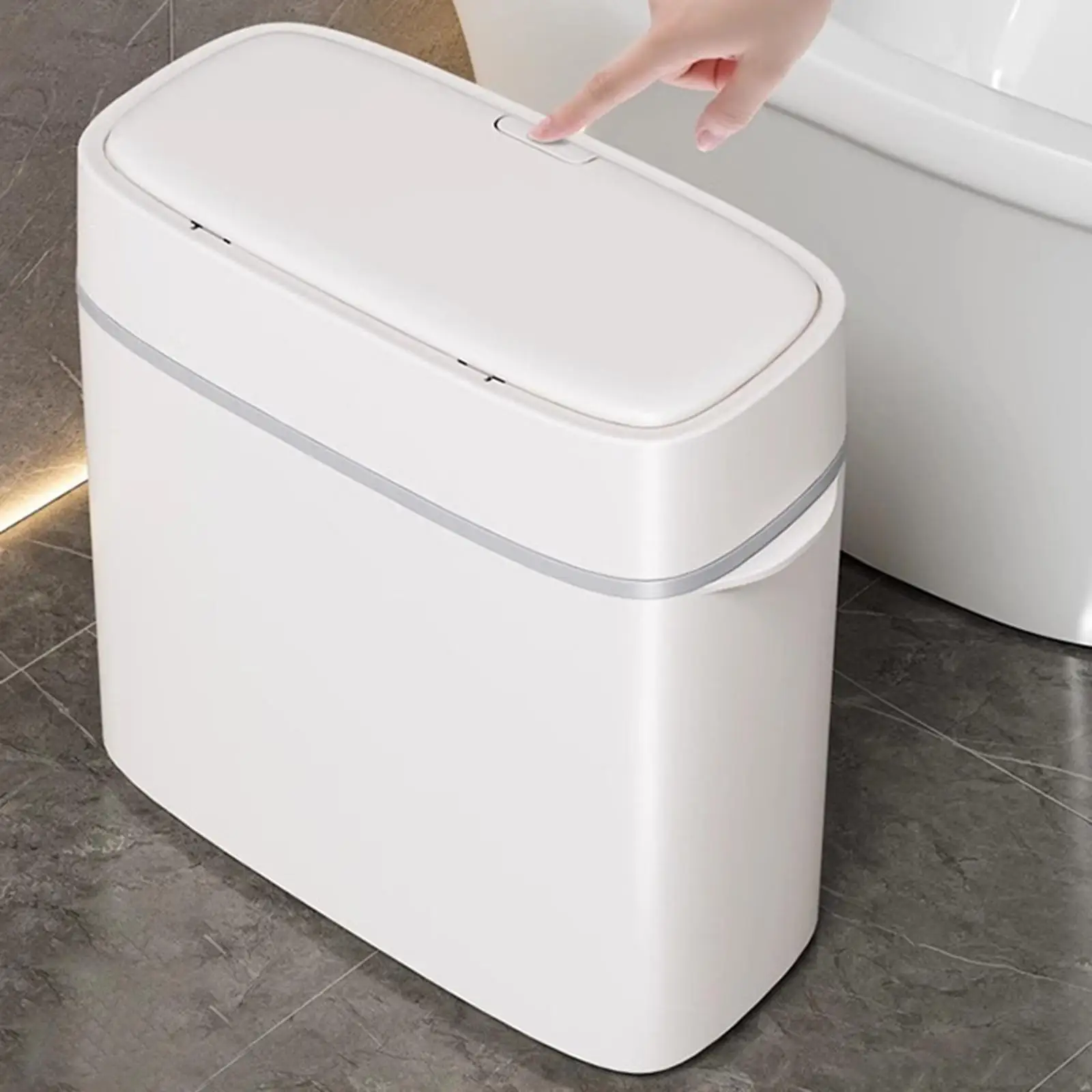 

Trash Can Narrow Dustbin Waste Bin Leakproof Multipurpose Garbage Can Narrow Garbage Bin for Toilet Home Bedroom Kitchen