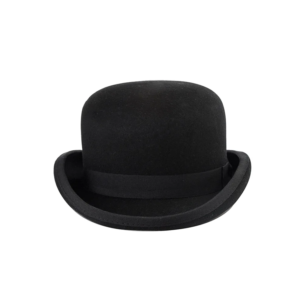 Mistdawn 100% Wool Felt Derby Bowler Hat For Men Women Satin Lined Fashion Party Formal Fedora Costume Magician Hat 4 Sizes