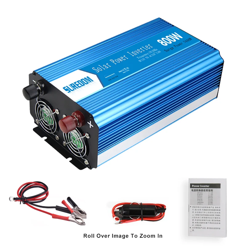 

800W 1600W Pure Sine Wave Solar Power Inverter Car Converter DC 12V 24V to AC 110V 220V W/LCD