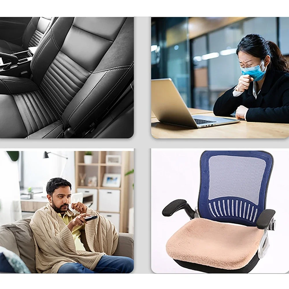 5V Electric Heating Pad 45x45cm Car Seat Cushion with 1m USB Charging Cable 3 Level Thermostat Adjustable Winter Chair Warmer image 6