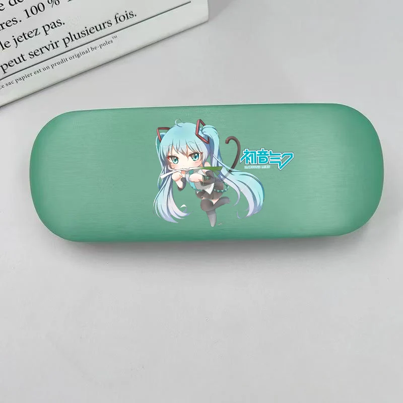 Hatsune Miku caja de gafas fundas para gafas cubierta dura caja para miopía soporte almacenamiento de gafas dibujos animados Anime niñas Protector de gafas regalo