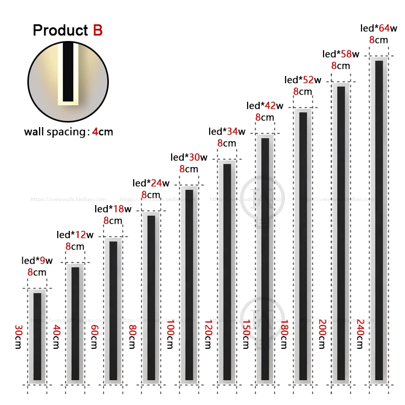 Waterproof Outdoor LED Long Wall Light IP65 Garden Balcony Wall Light Fixtures Outdoor Lighting 110v 220v