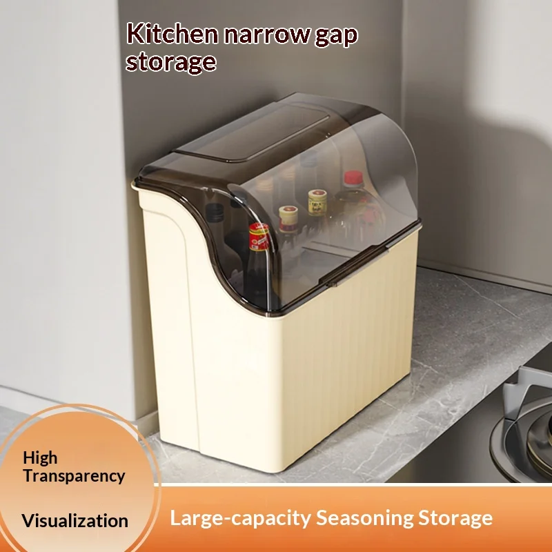 

Spice Storage Box Large Capacity Oil Proof Kitchen Countertop Gap Storage Rack For Condiment Sundries Organization Holder