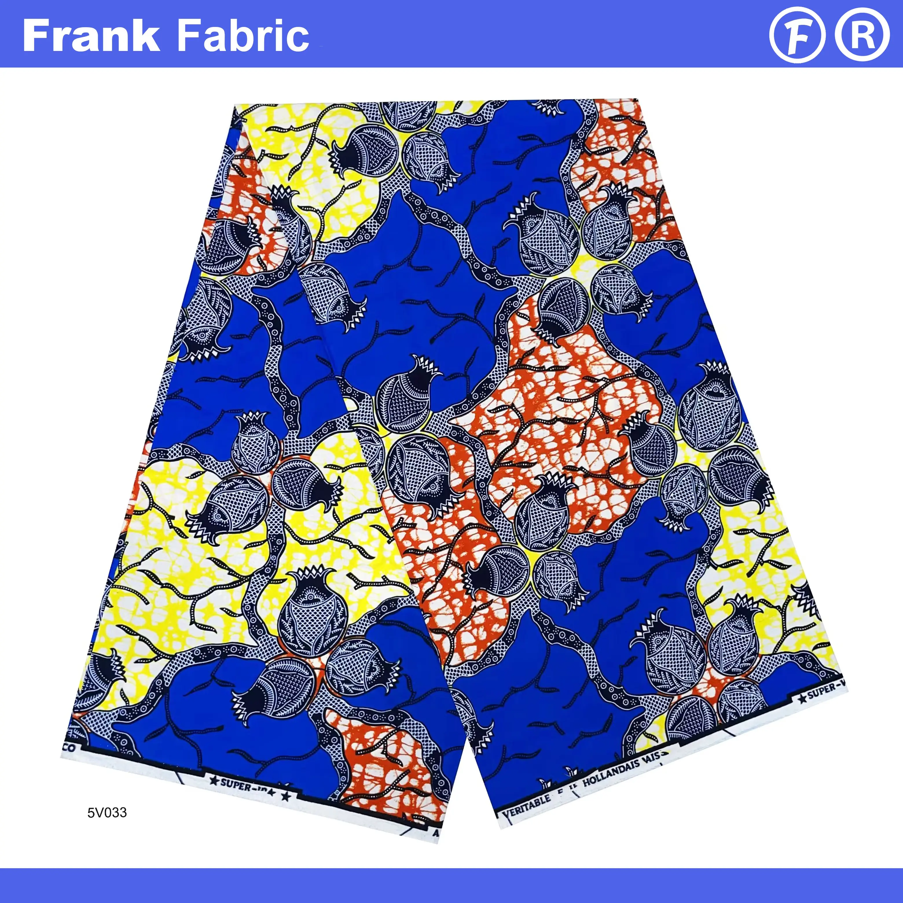 

6 ярдов, высококачественная африканская ткань в стиле батик, ширина 45 дюймов, супер Анкара, восковая печать, хлопковая ткань Hollandais для шитья FF2507.007