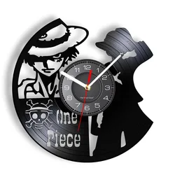 Orologio da parete con registrazione in vinile di un pezzo per Manga Mystery rufy Character Cut Out Album musicale orologio da parete Longplay Kid Room Home Decor